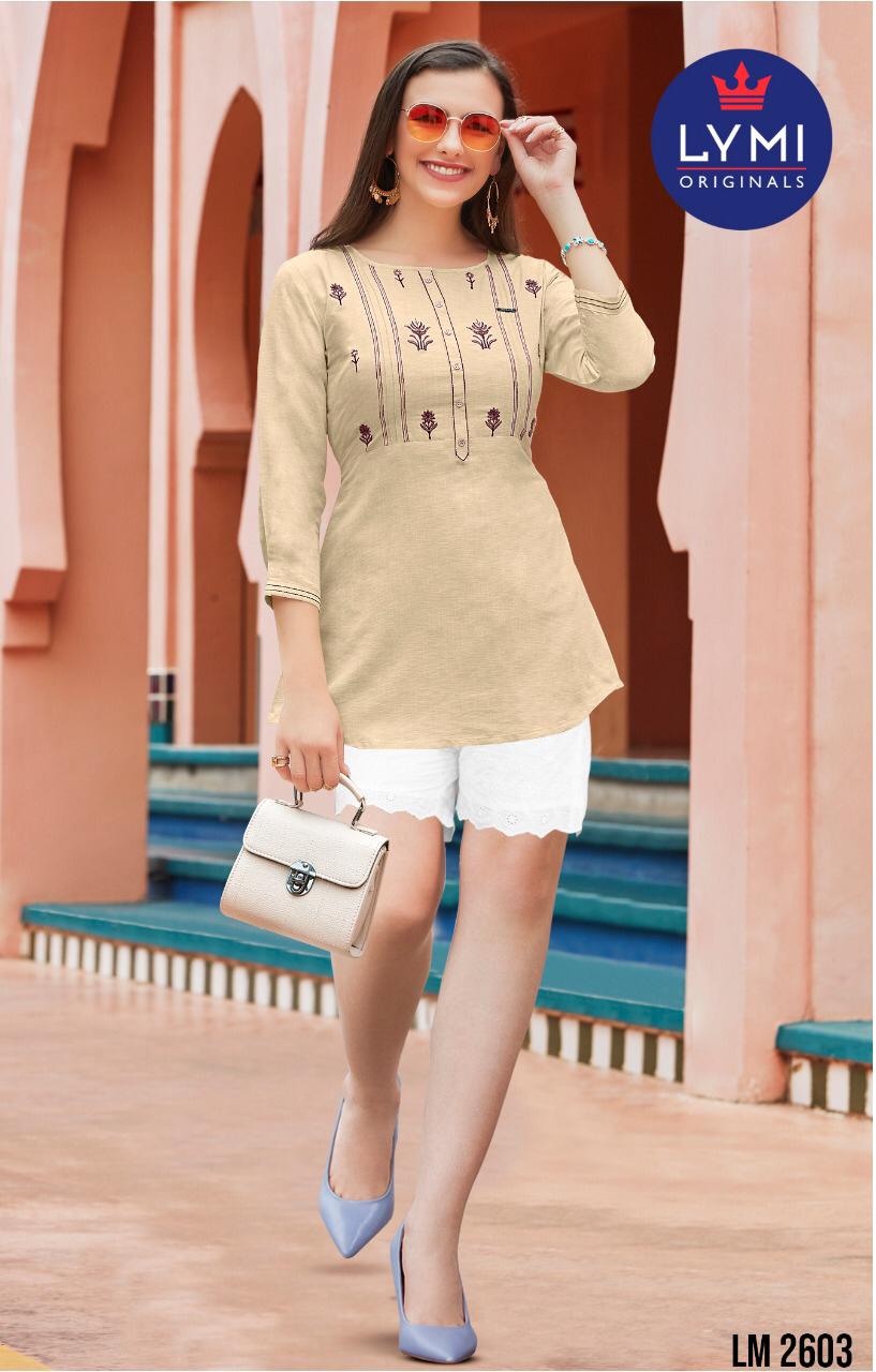 Litchi Plain Top For Women with Embroidery Work1